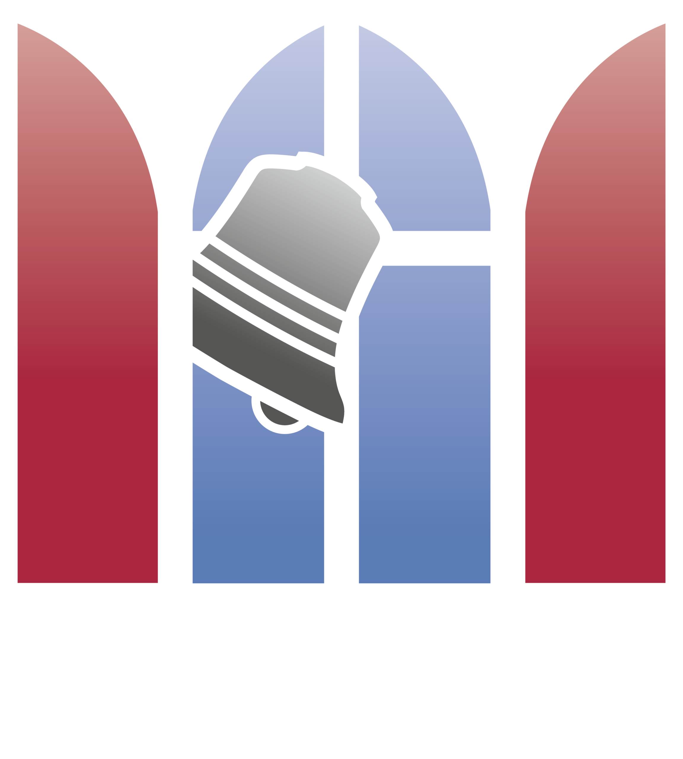 A logo shaped like a pentagon to represent Monroe Park's shape, integrated with GHTC's building vector icon, GHTC's anchor icon, and it says "Stewards of Hope" accompanied by Hebrews 6:19.